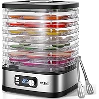 YASHE Essiccatore Alimentare 8 Vassoi, Tempo e Temperatura Regolabili 72H