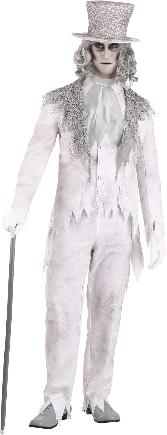 Mens Victorian Ghost Groom Halloween Costume | Adult Haunting Beauty Vintage Inspired Tattered Outfit