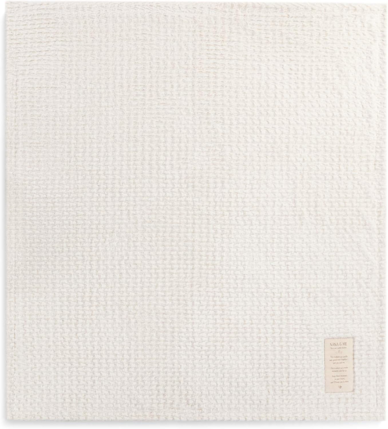 DEMDACO Nana and Me Neutral Cream 60 x 50 Polyester Fabric Cuddle Throw Blanket