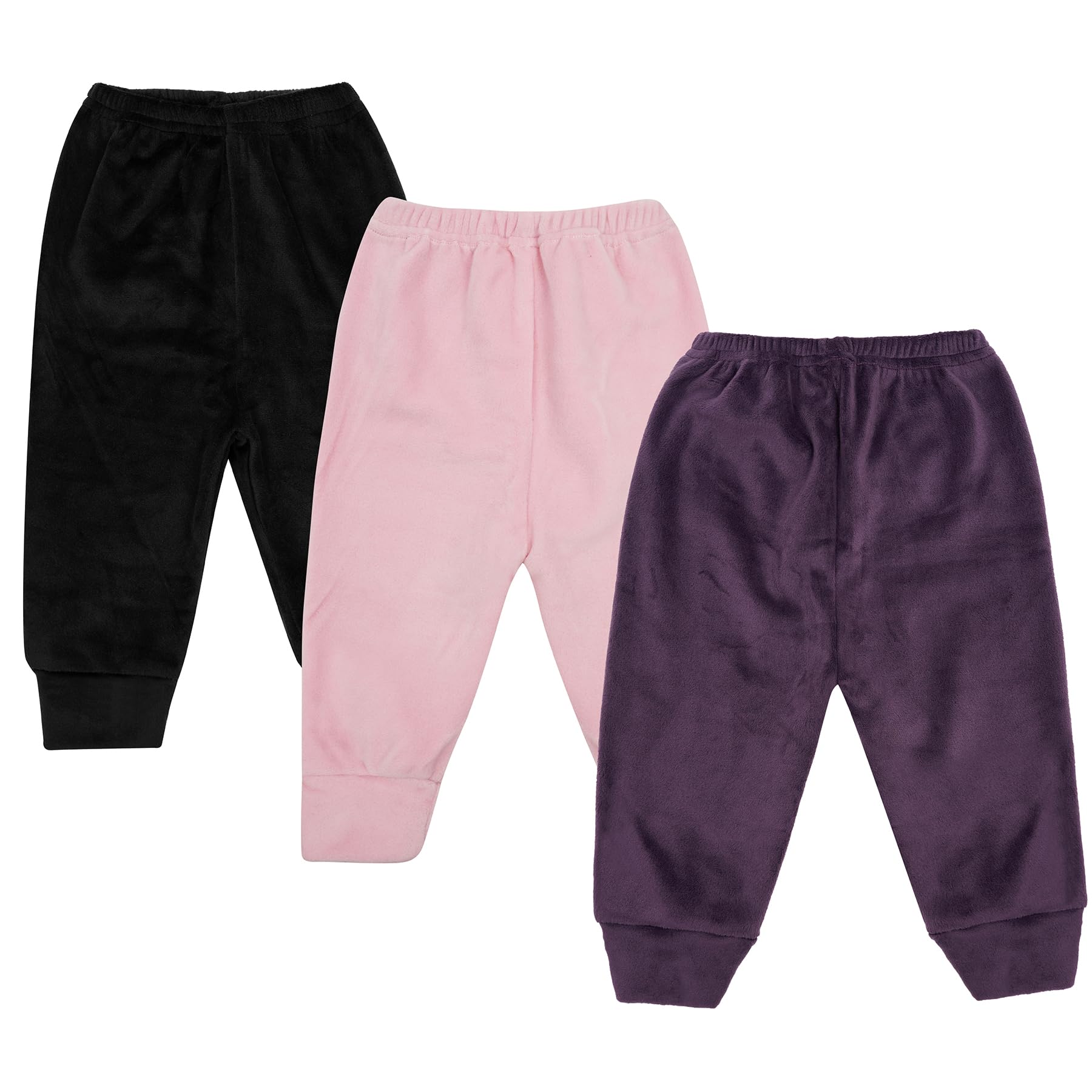 clap Unisex Baby Winter Pants Fleece Warm Pajamas Super Soft Multicolor Set of 3-picture-54