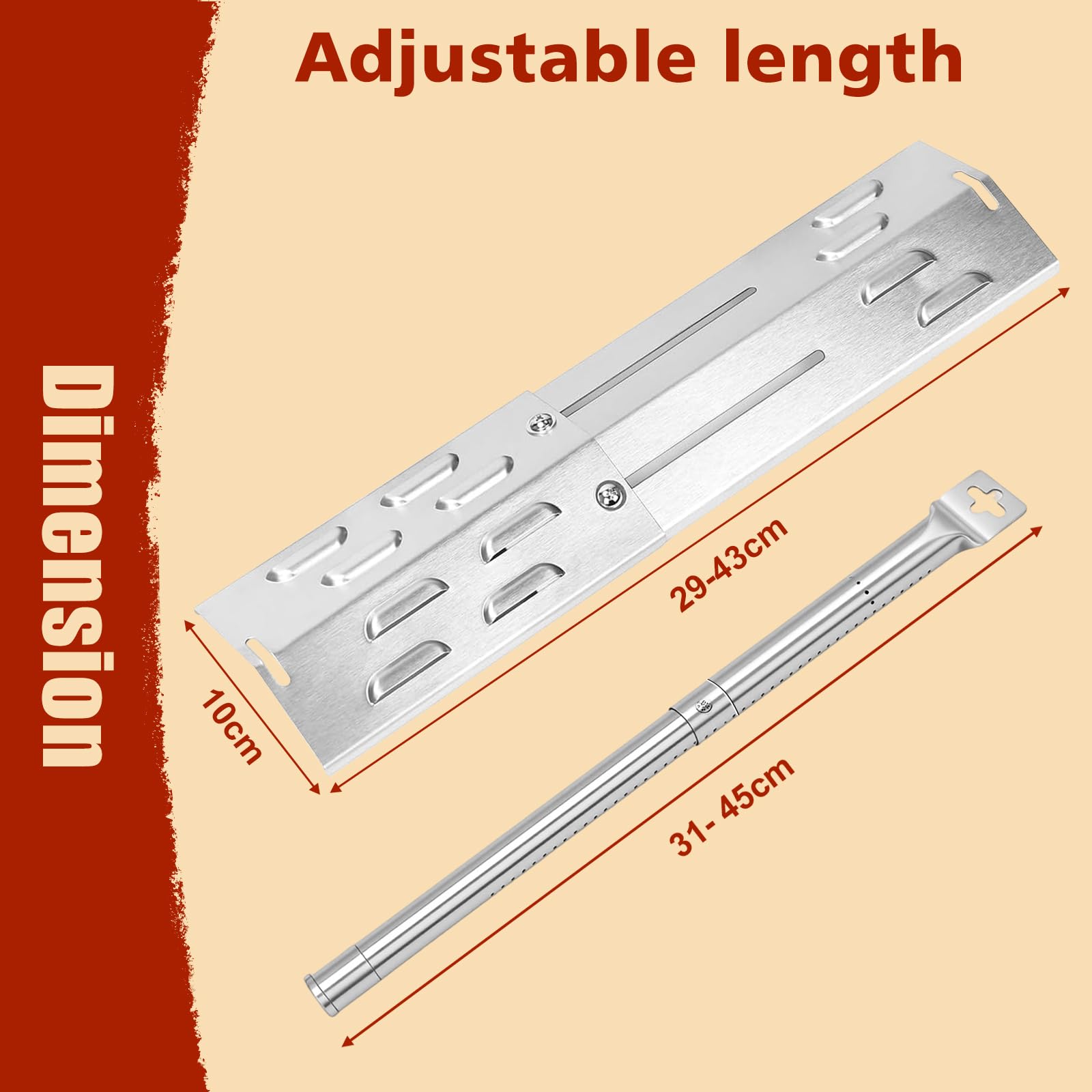 Denmay Bruciatori per Grill Regolabili in Acciaio Inossidabile, Pezzi di Ricambio per Tubi Incrociati e Piastre riscaldanti per Brinkmann 810-3330-S, 810-3660-S, 810-1750-S, 810-4580-S, 810-2511-S
