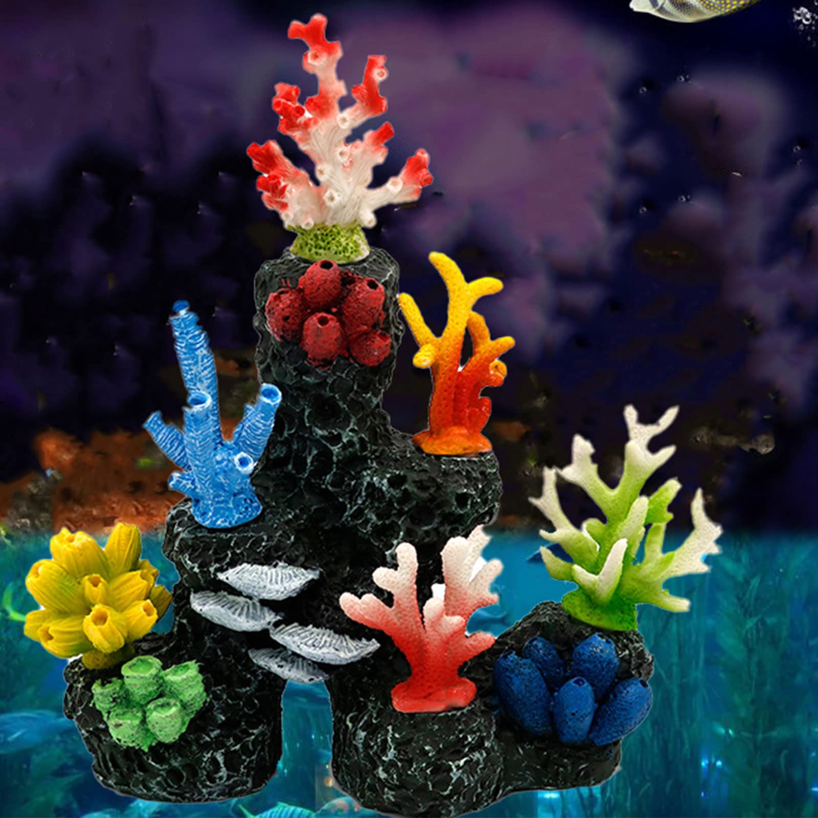 Künstliche Korallen für Aquarien, Korallenornamente, Aquarium-Dekoration, Polyresin, Simulationsfische für Aquarien, Riff-Dekorationen, Aquarium, Dekoration, groß, klein