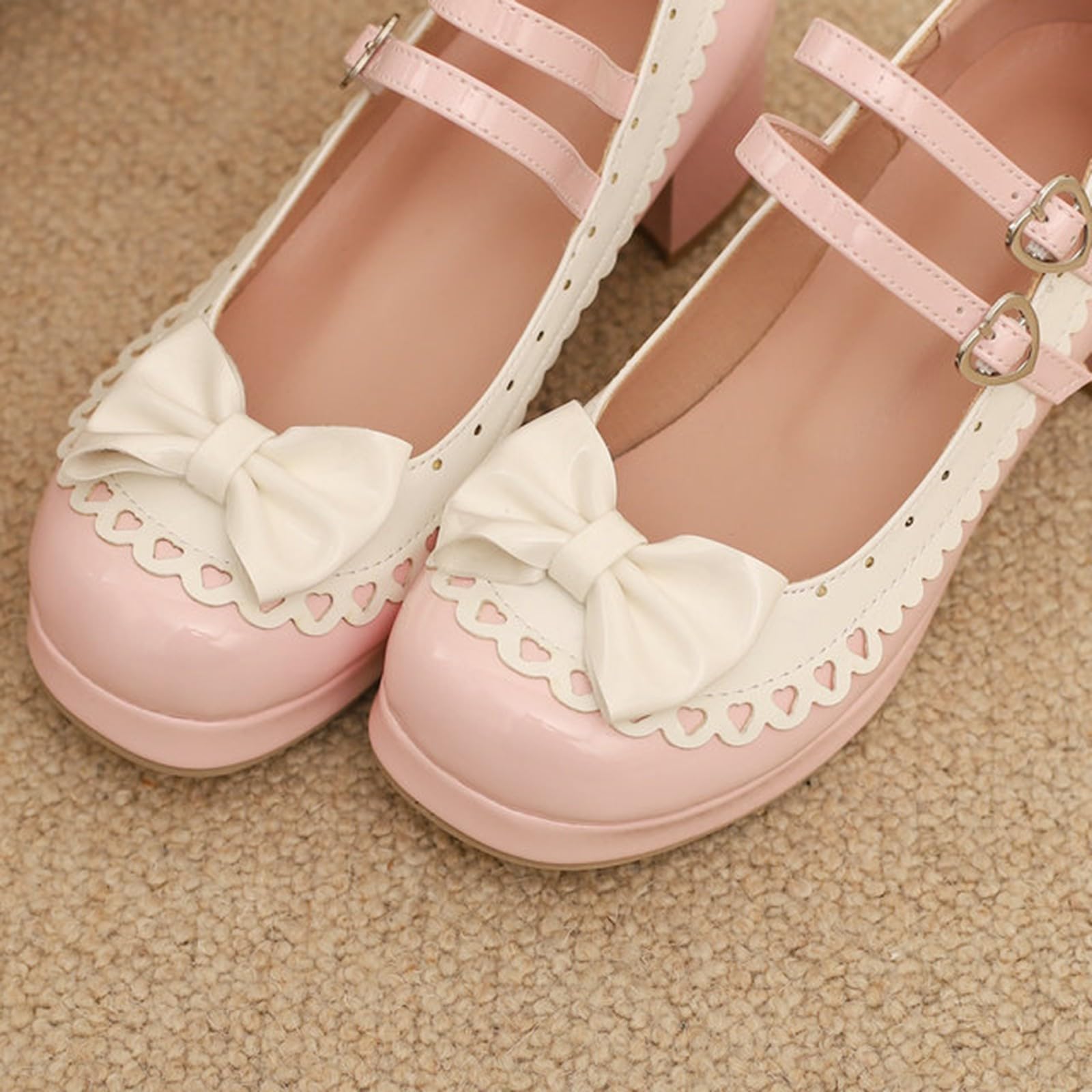 Scarpe da donna con plateau Mary Jane, tacco a blocco, graziose scarpe Lolita | Scarpe da donna per cosplay, scarpe da ballo con tacco basso, eleganti scarpe in pelle basse per feste