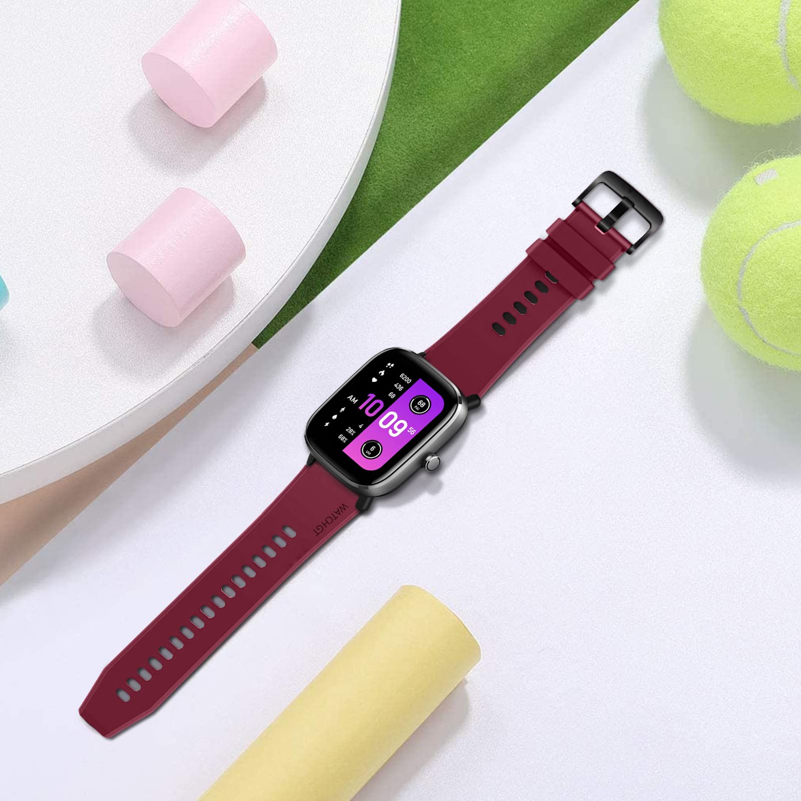 Huwokxix Silikon-Armband Für Amazfit – 20 Mm, 10 Stück, Verstellbar, Für GTS 2, Pop, BIP & Mehr
