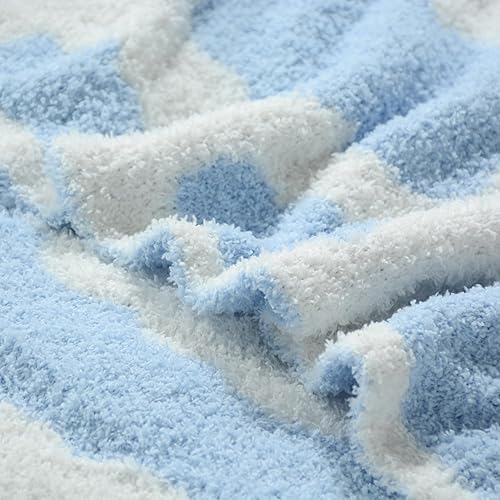 Miniatura 3 de JOOJA Manta de punto suave para bebé, acogedora manta de recepción para recién nacidos, guardería, niños pequeños, 30 x 40 pulgadas, nube azul