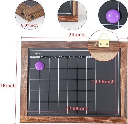 Miniatura 10 de Pizarra magnética pequeña para pared con marco de madera rústica, pizarra decorativa para niños, pizarra colgante para el hogar, oficina,
