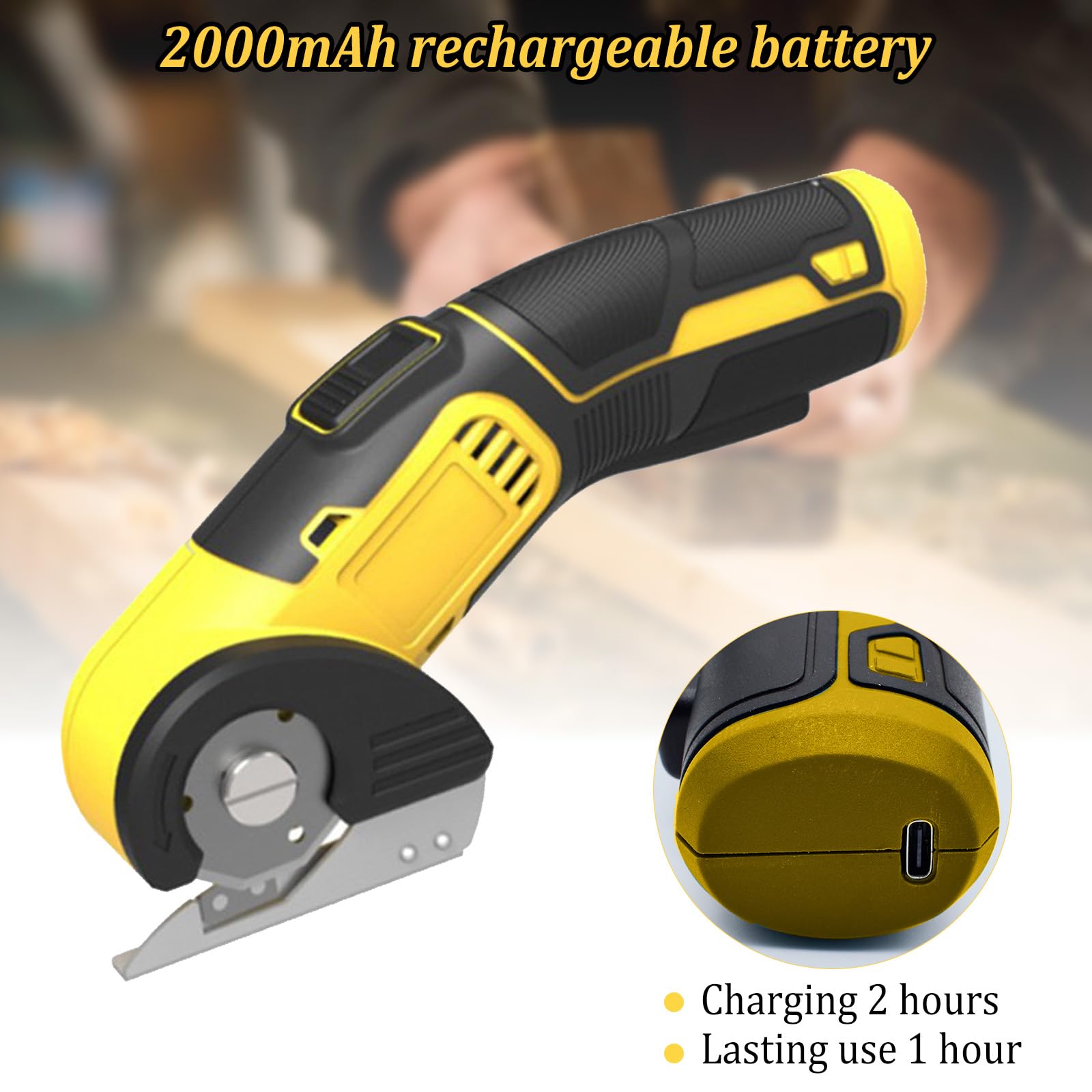 Snap Scissors Snap Fresh Cordless Electric Scissors - Rechargeable Rotary Cutter With ...