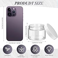 Vista 16 de 6 Pack 6oz Plastic Jars Containers with Lids Wide-mouth Refillable Leakproof Reusable Round Empty Jars for Travel Cosmetic Dry Food Spice Candy Clear