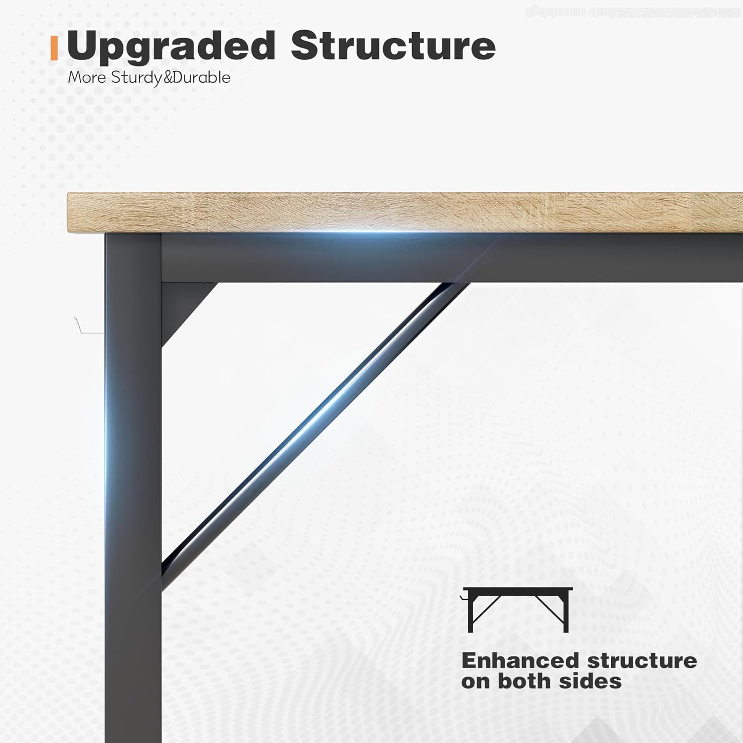 Shahoo Office Computer Desk, 32 Inch Student Home Table for Writing Work with Headphone Hook and Storage Bag, Oak