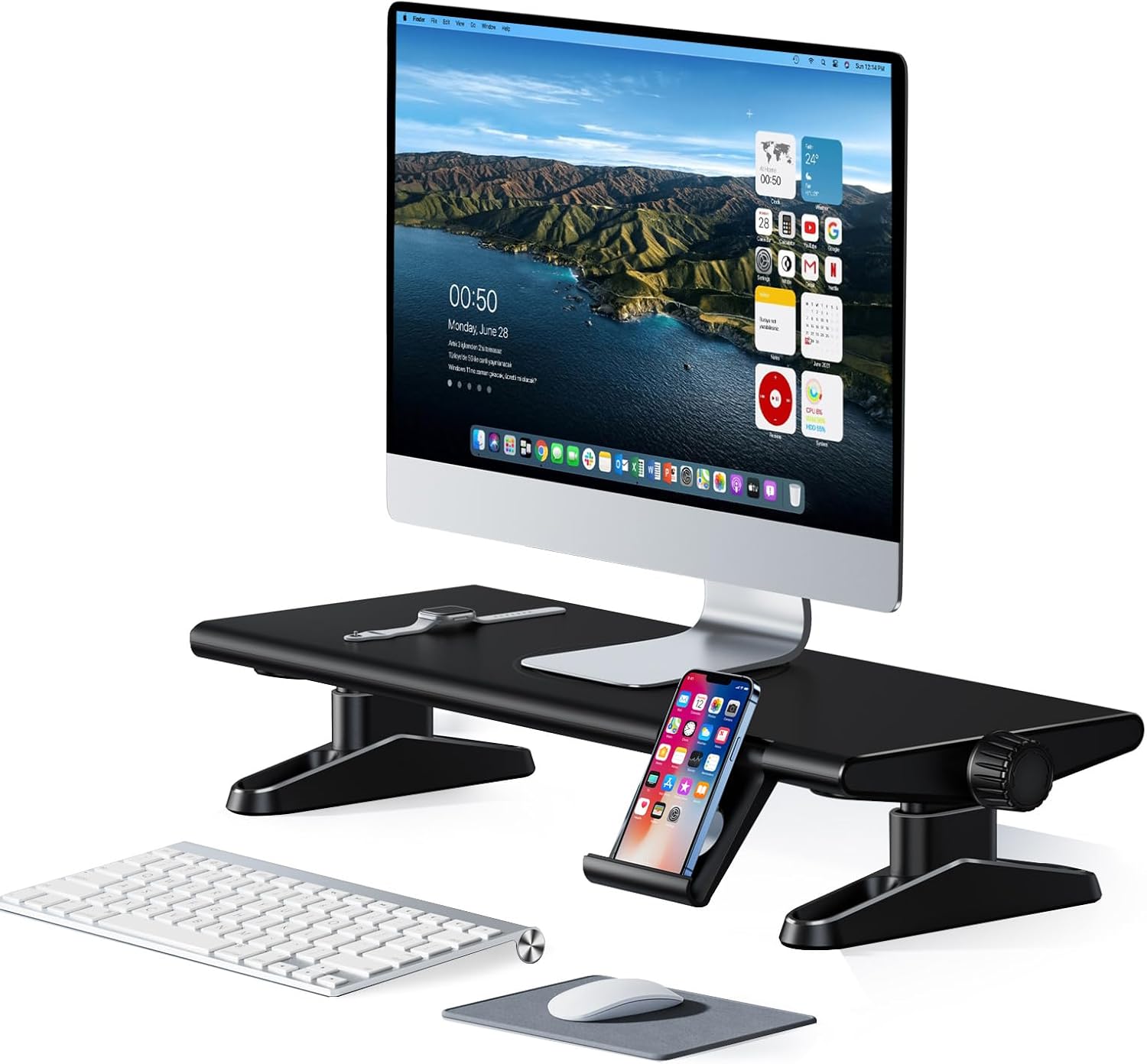 Amazon.com: nediea Computer Monitor Stand For Desk, Adjustable Height ...
