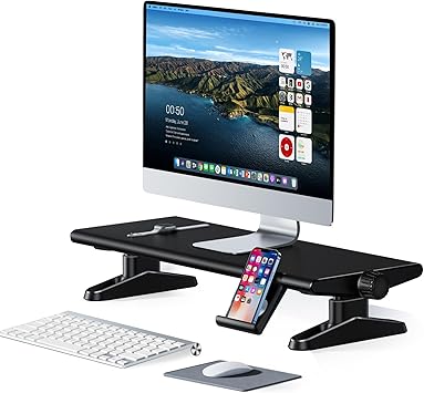 Amazon.com: nediea Computer Monitor Stand For Desk, Adjustable Height ...