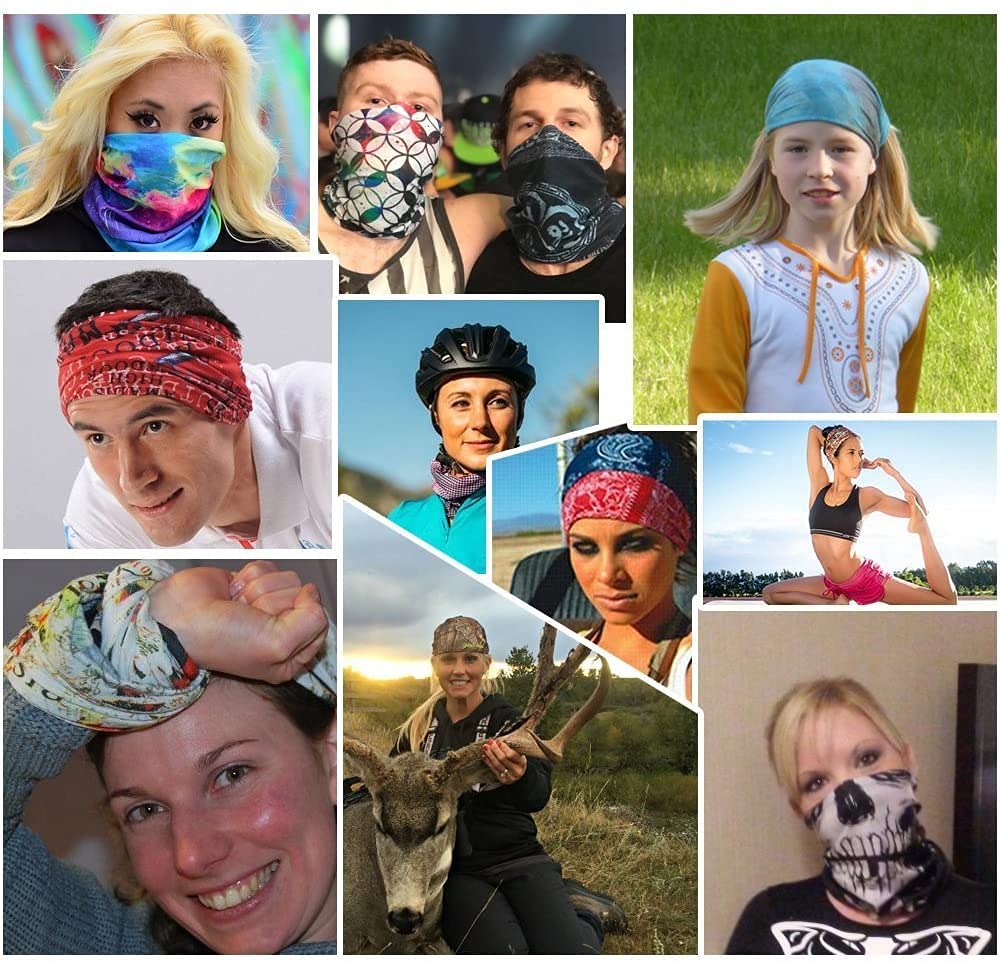 SLOSH Bandana Cintas Pelo Deporte Hombre Mujer Ciclismo Yoga Elastica Pañuelos Cabeza Turbante Lazo Tenis UV Moto Playa