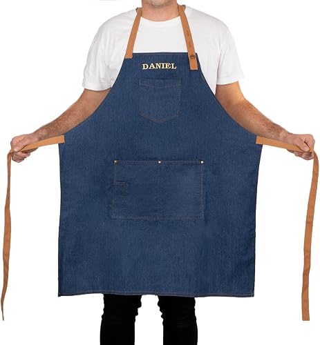Delantal de Cocina de Lino Bordado