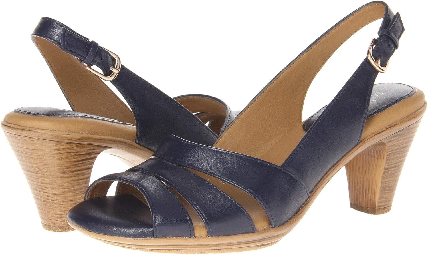 Comfortiva® Neima - Soft Spots Sandals for Women – Smooth Lining – Slingback Strap – Hand-Painted Sleek Heels Navy Velvet Sheep Nappa 8.5 N (AA)