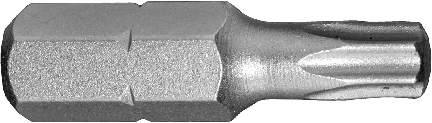 Century Drill & Tool 68225 Premium S2 Steel T-25 Star Power Screwdriving Bit, Black, T25 X 2"