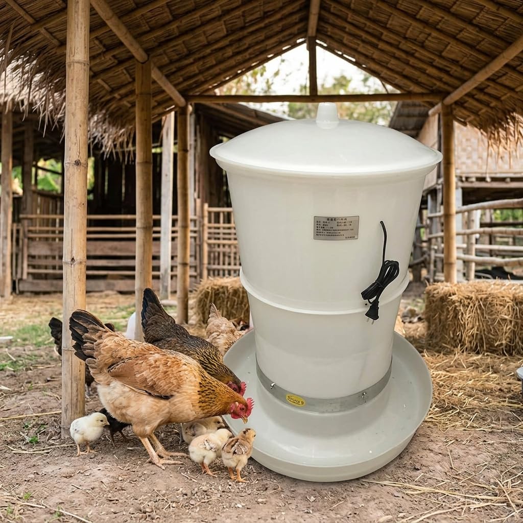 Mangiatoia Automatica per, Distributore di Mangime Temporizzato, in Plastica e Metallo, per Allevamento di Pollame, Alimentatore da 120 jin