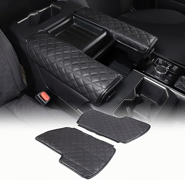 CHEAYAR Center Console Armrest Box Cover Kit Compatible with Toyota Tundra 2022 2023 2024 2025 Toyota Sequoia 2023 2024 2025, Console Armrest Cushion Automotive Customized Cushion Black