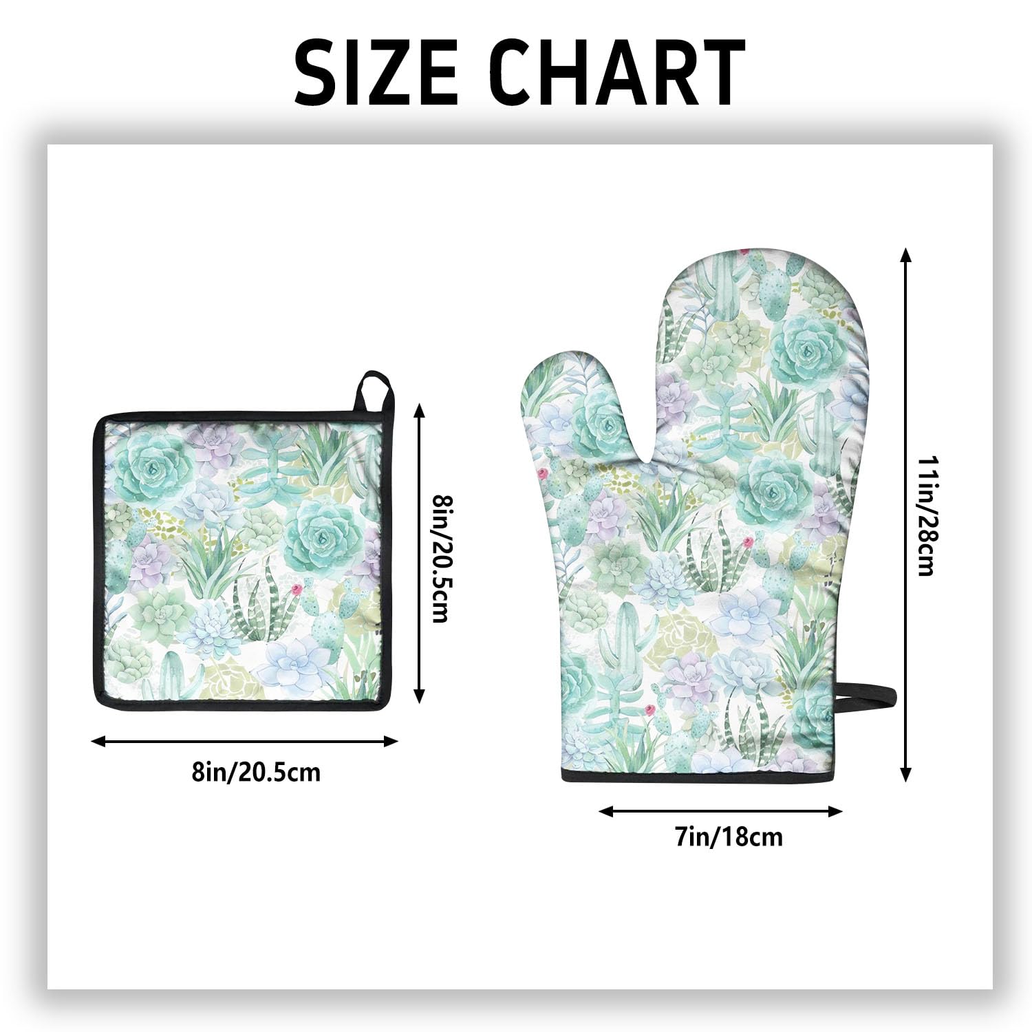Ofenhandschuhe und Topflappen, 2er-Set, für Küche, hitzebeständige Ofenhandschuhe und heiße Pads für die Küche, weiche Ofenhandschuhe und Grillen, Backen, Grillzubehör und Zubehör