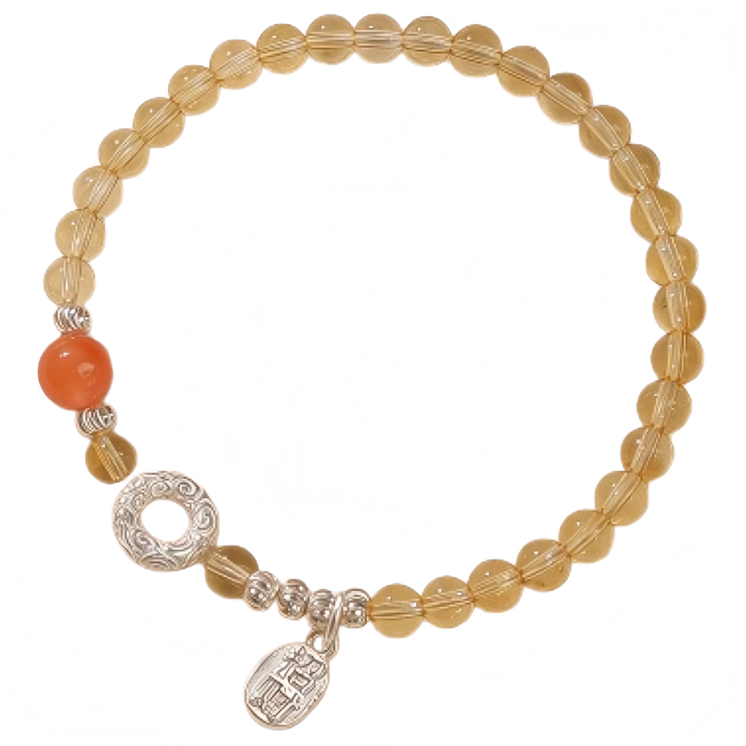 Braccialetto Naturale Bracciale Con Cristalli E Fibbia Di Sicurezza Da 4mm