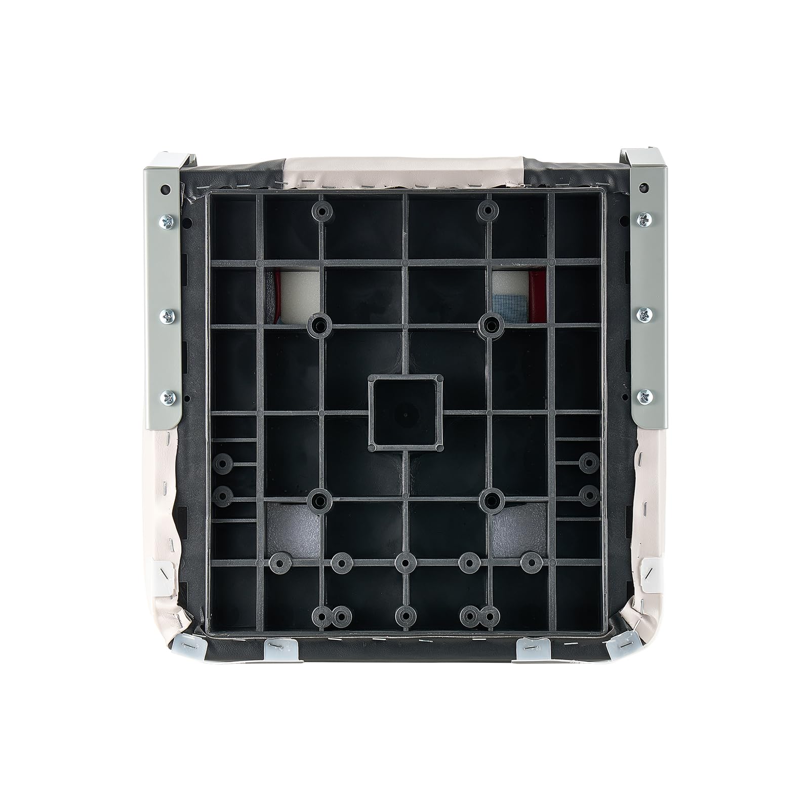 VEVOR Asiento de Barco con Respaldo Alto 2 Piezas Silla de Barco de Pesca Plegable con Cojín de Esponja Espesa y Cuero de PVC Impermeable Asiento de Bote Abatible para Barcos, Yates, Negro y Gris