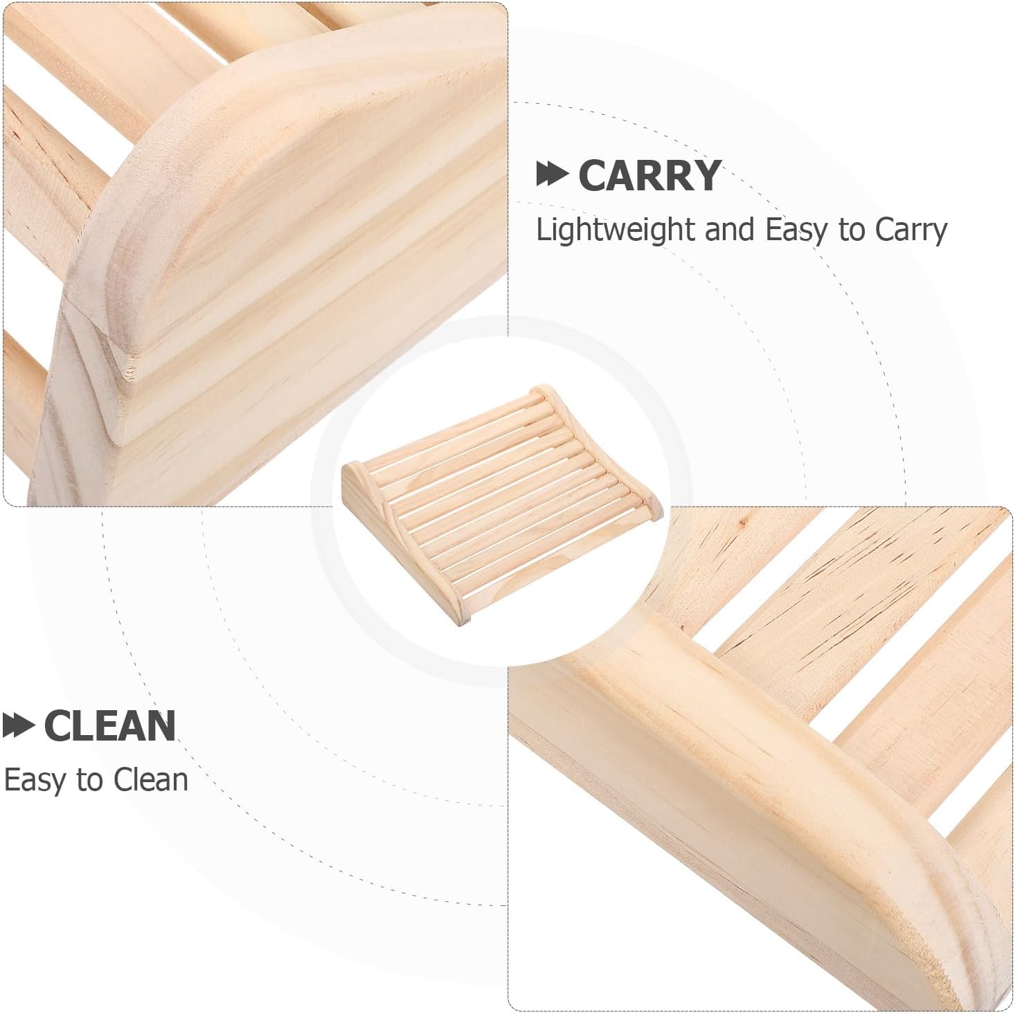 NOLITOY Wooden Sauna Headrest Pillow - Neck Massage Pillow - Ergonomic Wood Sauna Neck Support - Room Decor Accessory for Home Spa Use