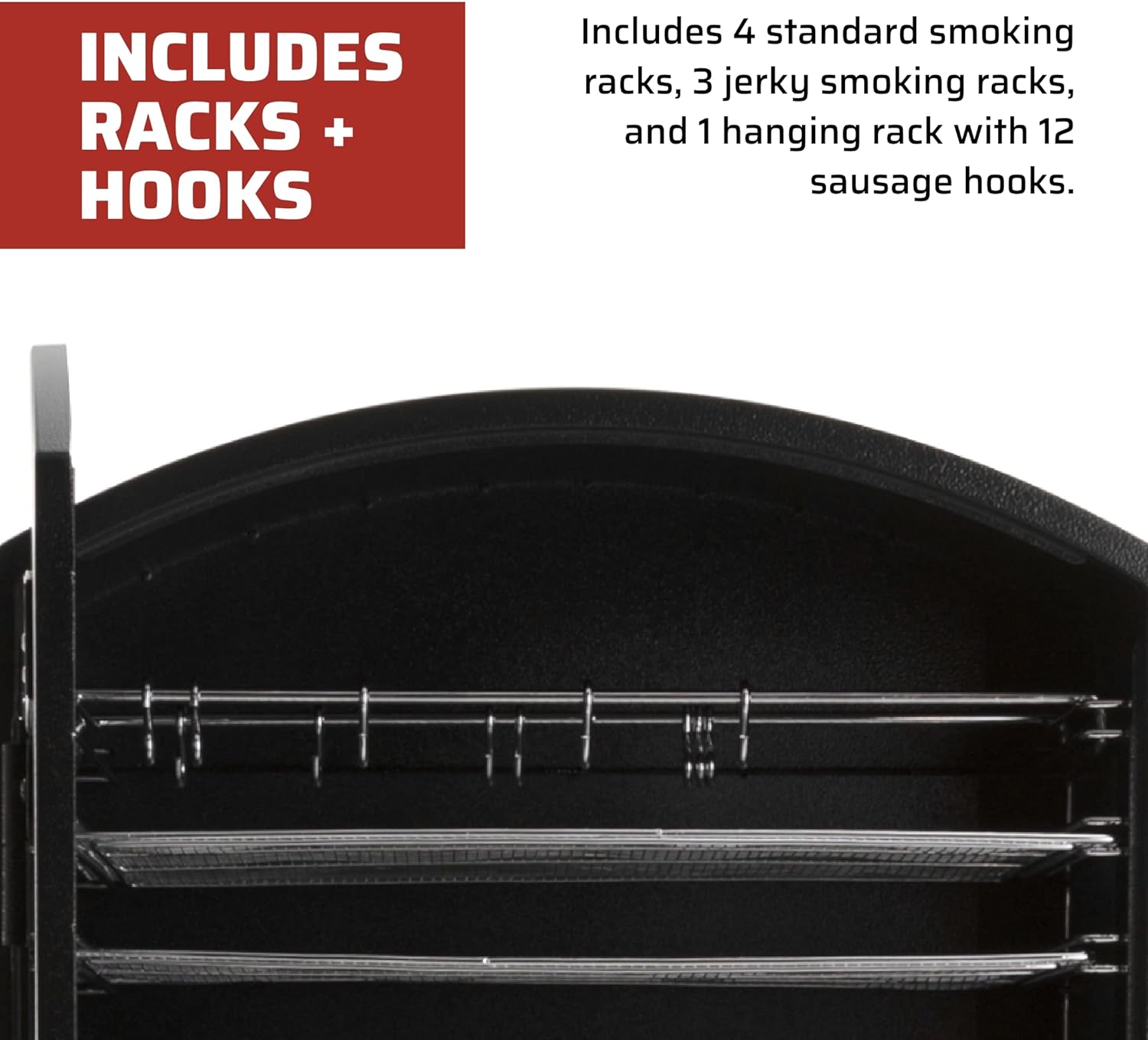 Close-up of smoking racks and sausage hooks
