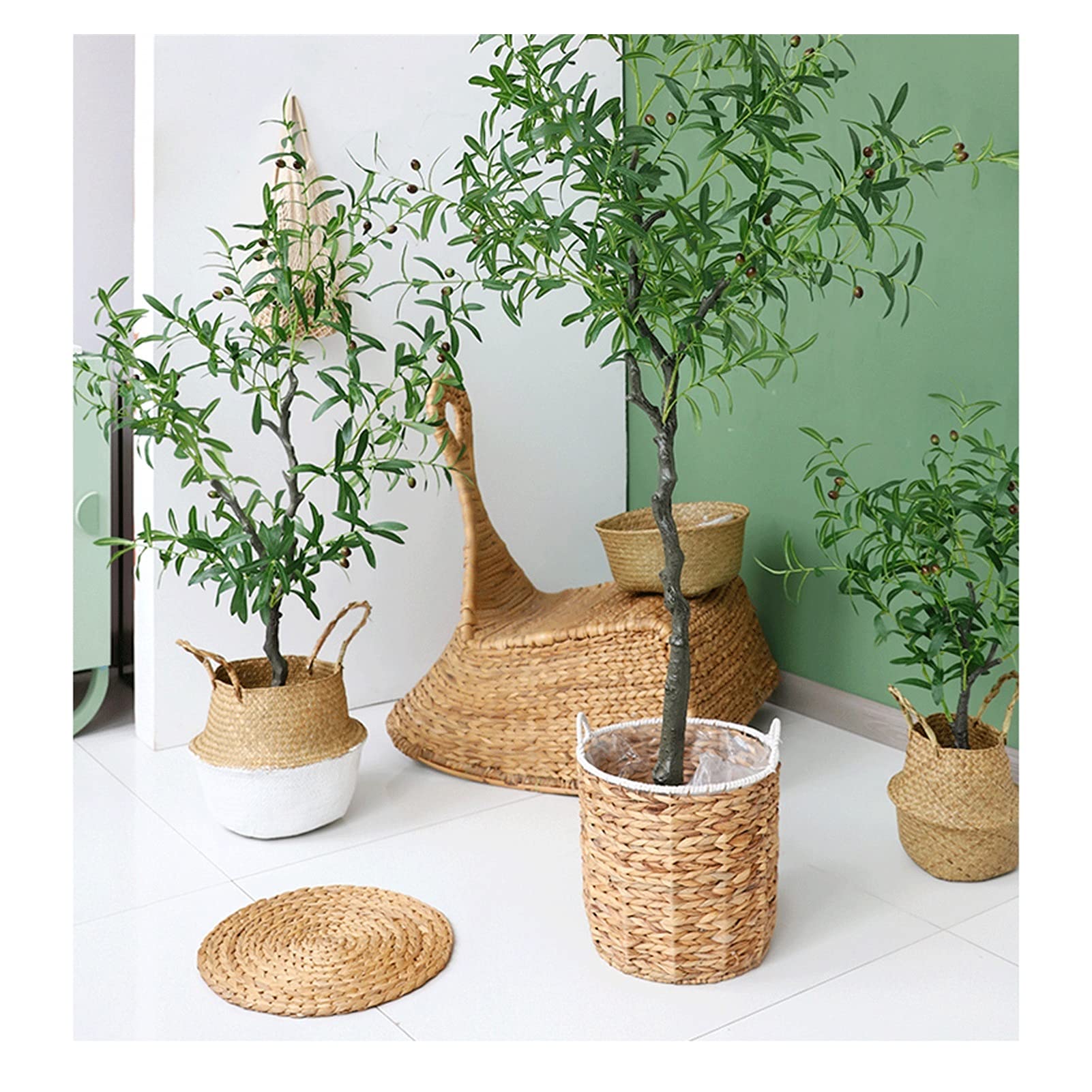 Sztuczne Rośliny 31 Cali Sztuczne Drzewo, Sztuczne Drzewo Oliwne Owoce Rośliny Jedwabne Liście Oliwne Dekoracje Do Domu Ogród Biuro Wesele Zieleń Dekoracje Bonsai Sosna
