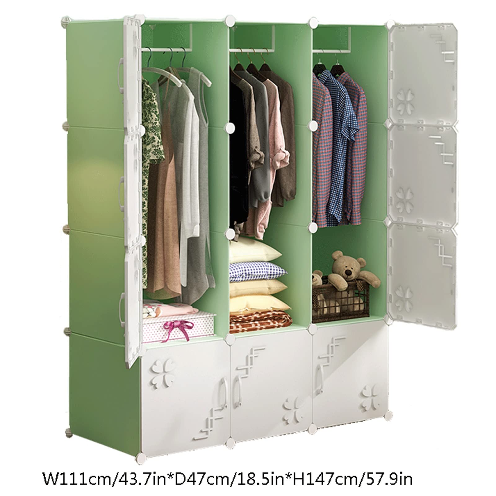 Kleiderschrank, Stoffschrank Kleiderschrank Tragbare Kleiderschrank Kombination Kleiderschrank Baukabinett Faltbarer Schließfach Geeignet for Schlafzimmerkleidung Schuhe Spielzeug Lagerung Ideale Aufb