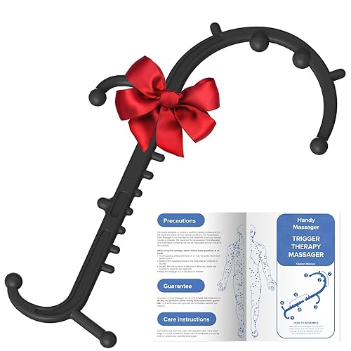 Ranarose Deep Tissue Back & Neck Massager - Back Massager Stick for Pain Relief, Muscle Knot Remover, Trigger Point Massage Tool for Full Body, Shoulders, Legs - Pressure Point Massage Tool (Black) - Black