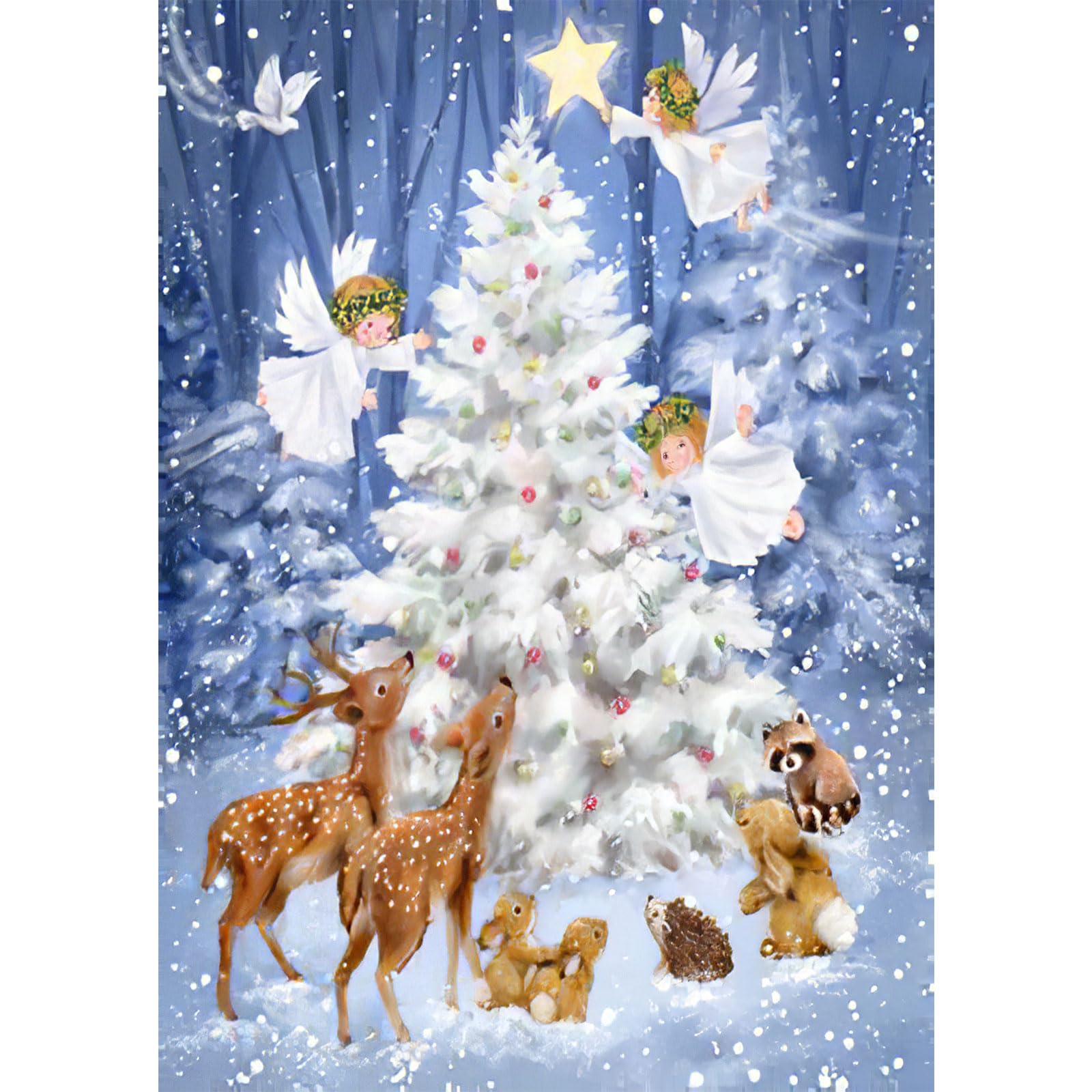 Diamond Painting kit Completo, Albero di Natale Pittura Diamante per Adulti Bambini Fai Da Te Diamond Painting Kit 5D Full Pittura Mosaico Con Diamantini per Casa E Pareti Decorazione,50x70cm