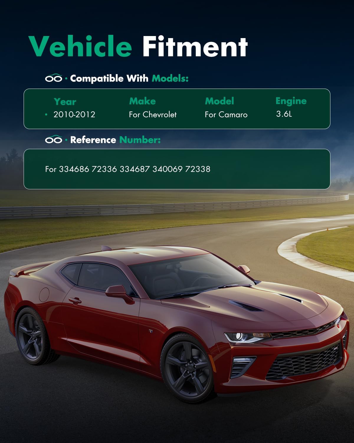 Front Rear shocks,SCITOO 4x Shocks Absorbers Fits For Chevrolet Camaro 2011-2012 Auto Shocks Struts 334686 334687 340069 Amortiguadors