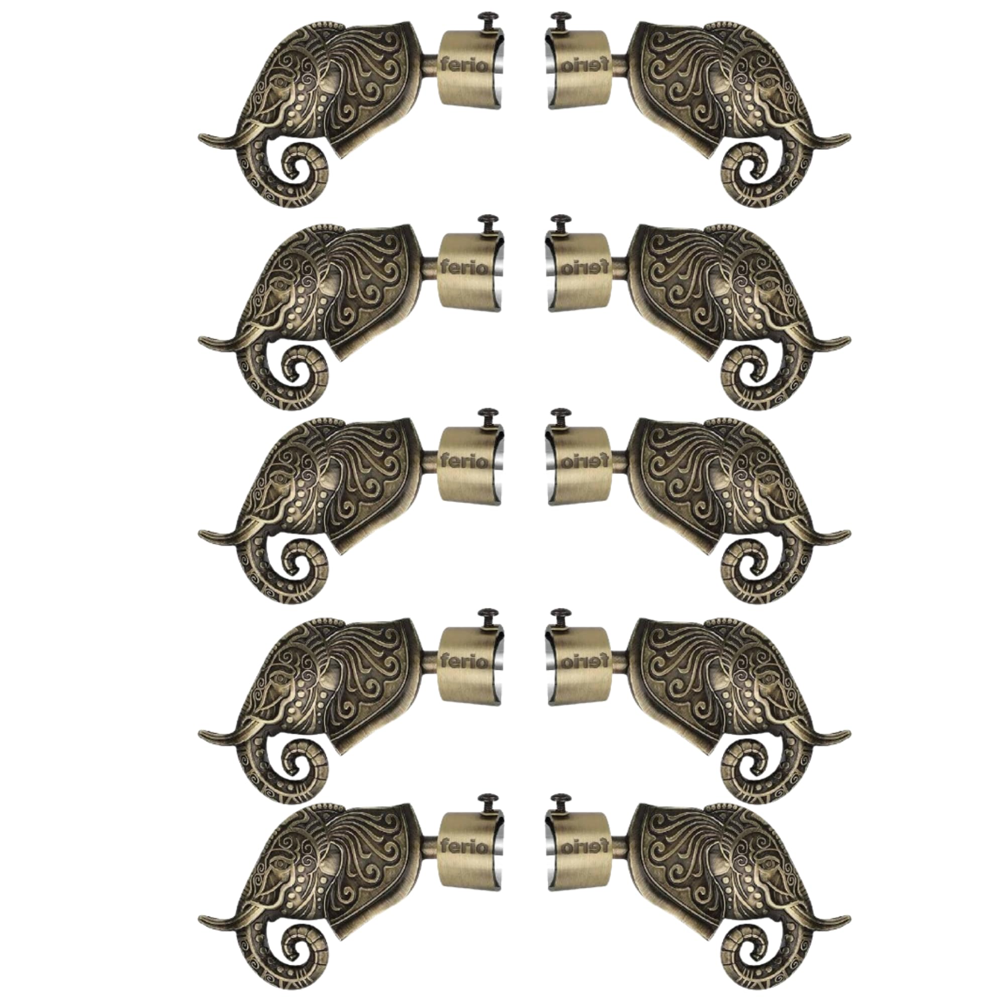 Ferio Aluminium Antique Finish Curtain Brackets for Window and Door Parda Holder/Curtain Holders for Wall 1 Inch Rod Support Fittings Curtain Accessories 5 Set (10 pcs)-picture-17