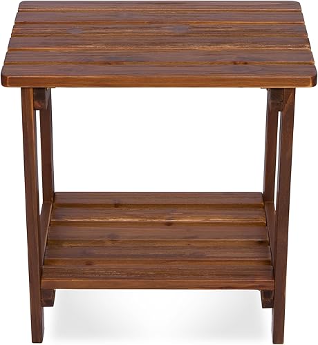 Miniatura 3 de Shine Company Providence - Mesa auxiliar rectangular de madera maciza, mesa de patio Adirondack para exteriores, roble