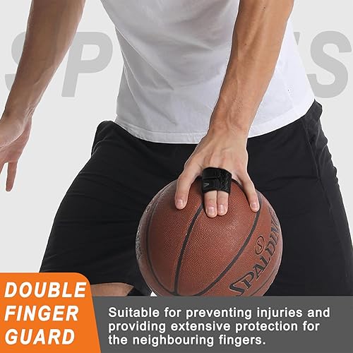 Miniatura 8 de KiiMos Férulas para dedos protectores de compresión elástica ajustable correas perfectas para deportes baloncesto tenis voleibol bádminton negro un