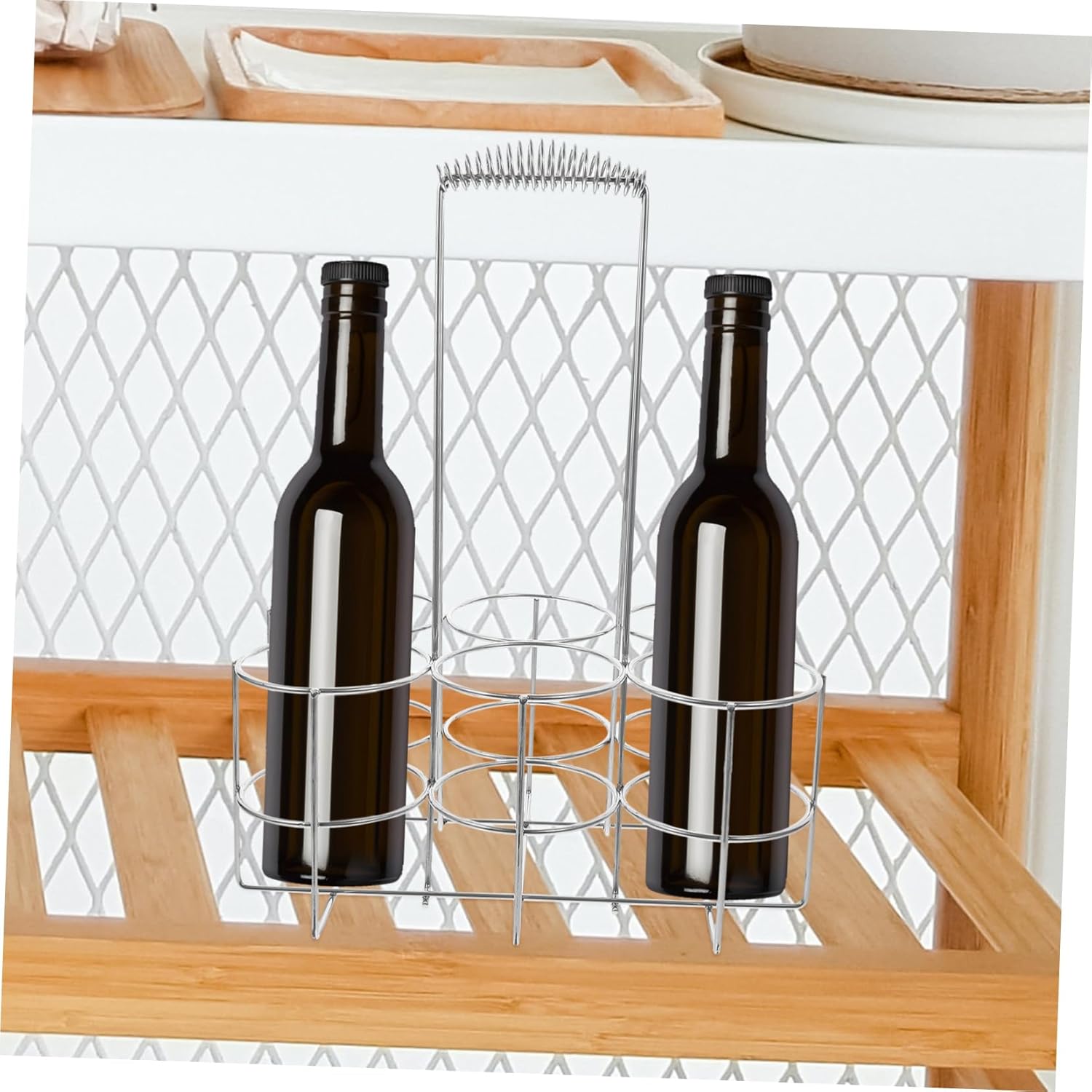 Handheld Beer Bottle Carrier Beer Rack for Barbecue and Wine Storage Portable Organizer for Outdoor Gatherings for Party Supplies