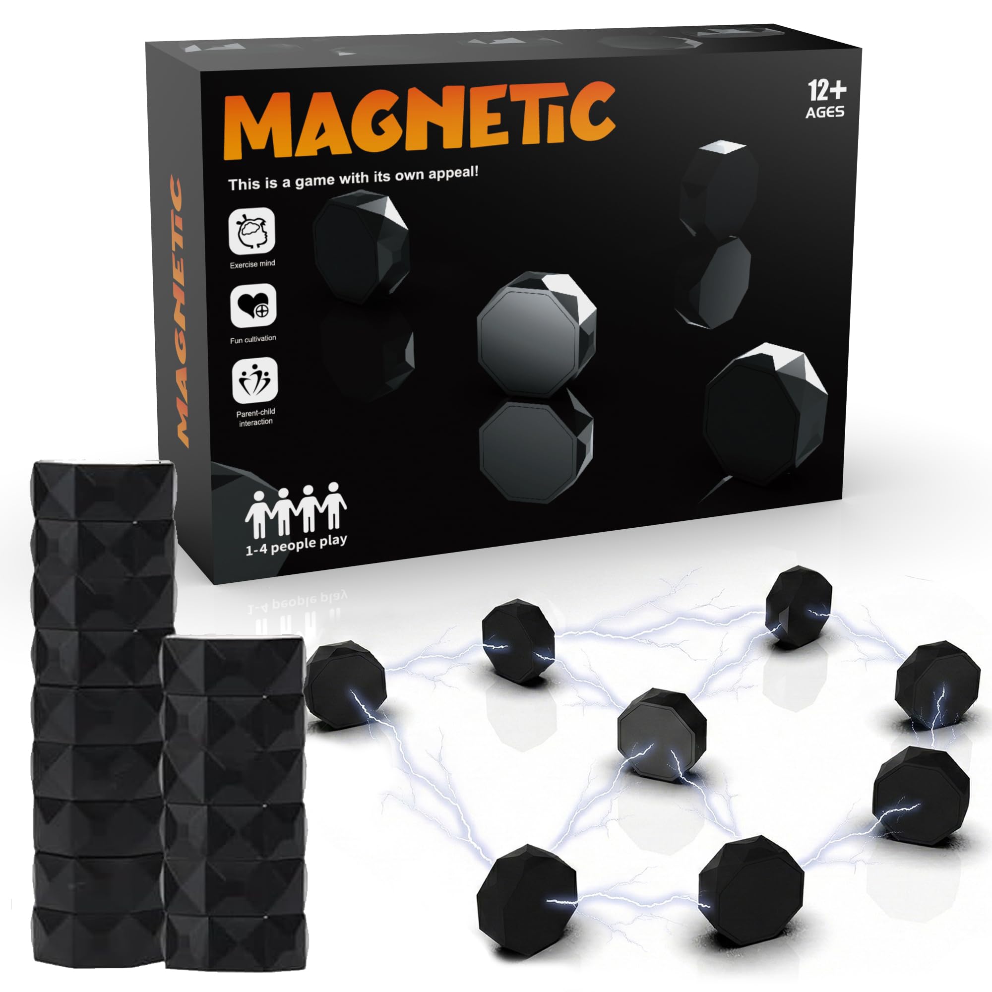Magnetisches Schachspiel – Pädagogisches Magnetspiel mit 20 Magnetsteinen & Seil, Lern- & Reisespiel für Kinder & Erwachsene, fördert Logik, Konzentration & gemeinsames Spiel, Geschenk für Familie