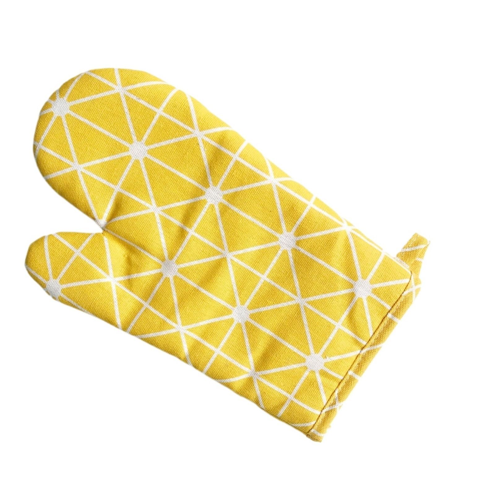 2Pcs Household Insulated Gloves Kitchen Oven Baking Steamer Microwave For Kitchen(Yellow)