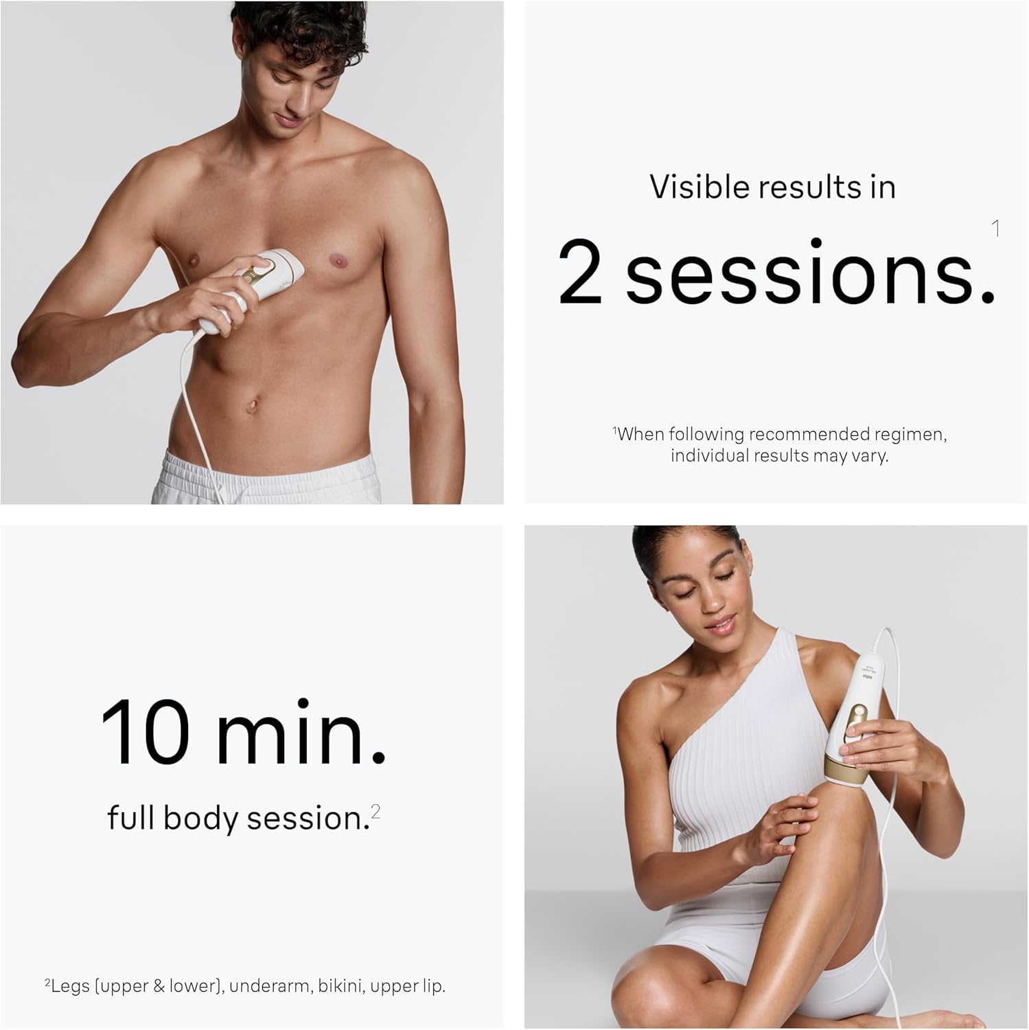 Braun Smart IPL, Silk·Expert Pro 5: at Home Laser Hair Removal for Women and Men, Permanent Visible Hair Reduction in Hair Regrowth for Body & Face, Wide Head and Two Precision Heads, IPL5347 - Image 4