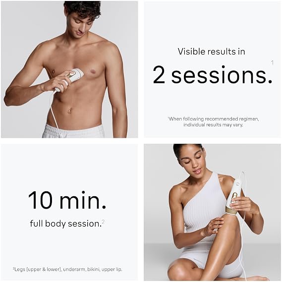 Braun IPL, SilkExpert Pro 5, IPL Hair Removal for Women and Men, Permanent Laser Hair Reduction At-Home, 2 Heads, Pouch, IPL5137
