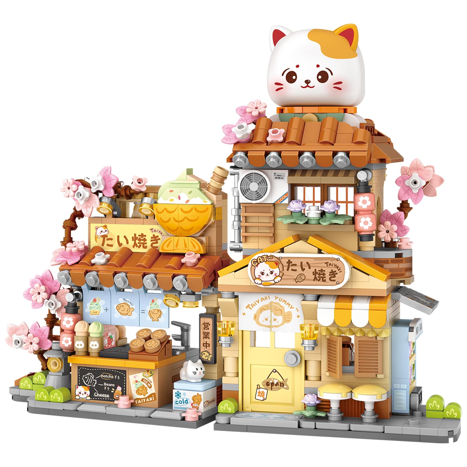MEIEST Mini City Shop Street View Building Blocks Model Set,Simulation Animals Architecture Collection Particle Construction Building Bricks Toy,Home