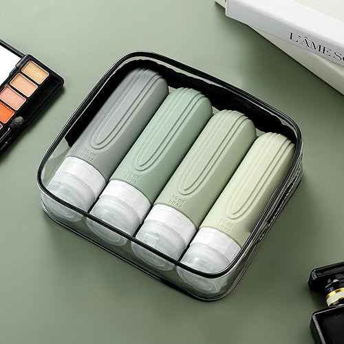 Miniatura 121 de Botellas de viaje para artículos de tocador, aprobados por la Tsa, recipientes de tamaño de viaje de 3 onzas, sin BPA, a prueba de fugas