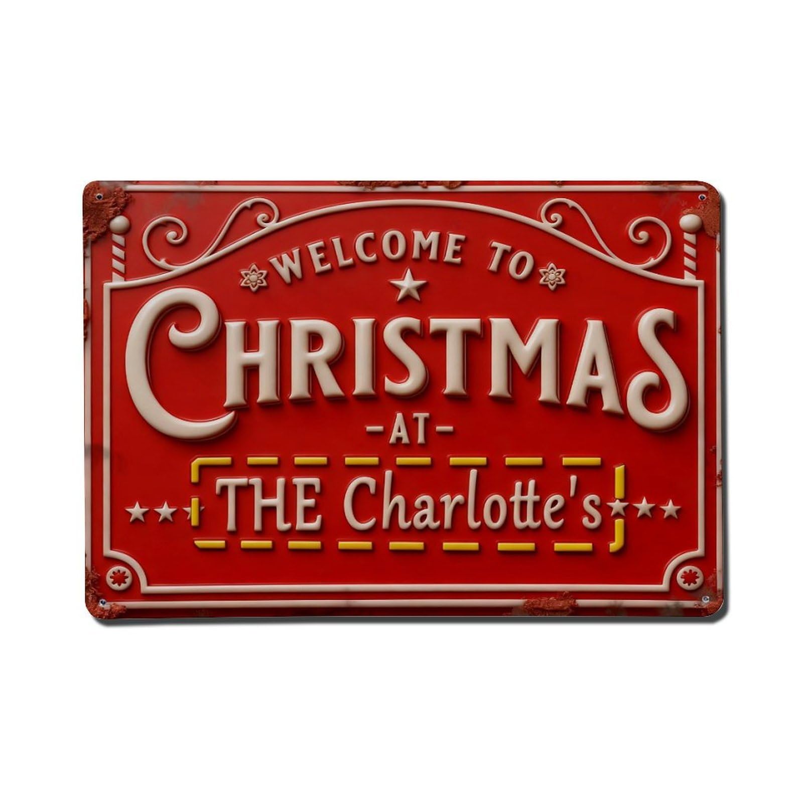 Iageret Vintage Welcome To Christmas At The Charlottes Metal Tin Sign Retro Wall Decor, Bar Garage Cafe Kitchen Home Wall Art Poster Decoration 8X12inches