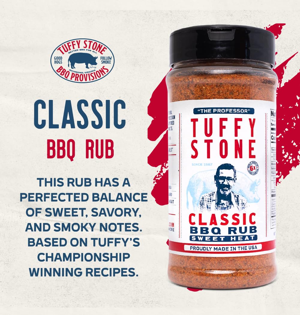 Tuffy Stone Classic BBQ Rub | 6x World Barbecue Grand Champion | Savory Rib Rub | Brisket Rub | Smoky BBQ Seasoning | 10 oz Shaker - Image 4