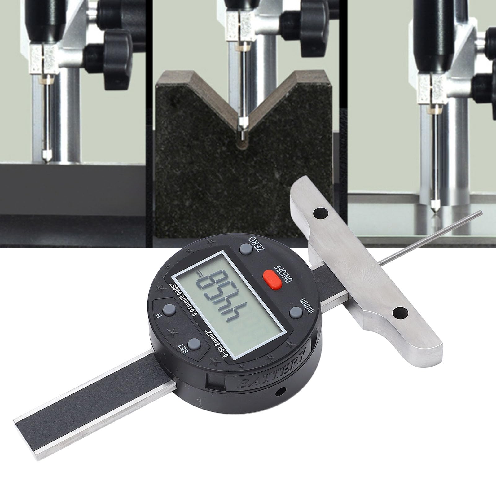 Medidor de Profundidad Digital de 0 a 50,8 Mm/2 Pulgadas, Medidor de Profundidad Electrónico con Pantalla LCD con Puerto USB para Transferencia de Datos