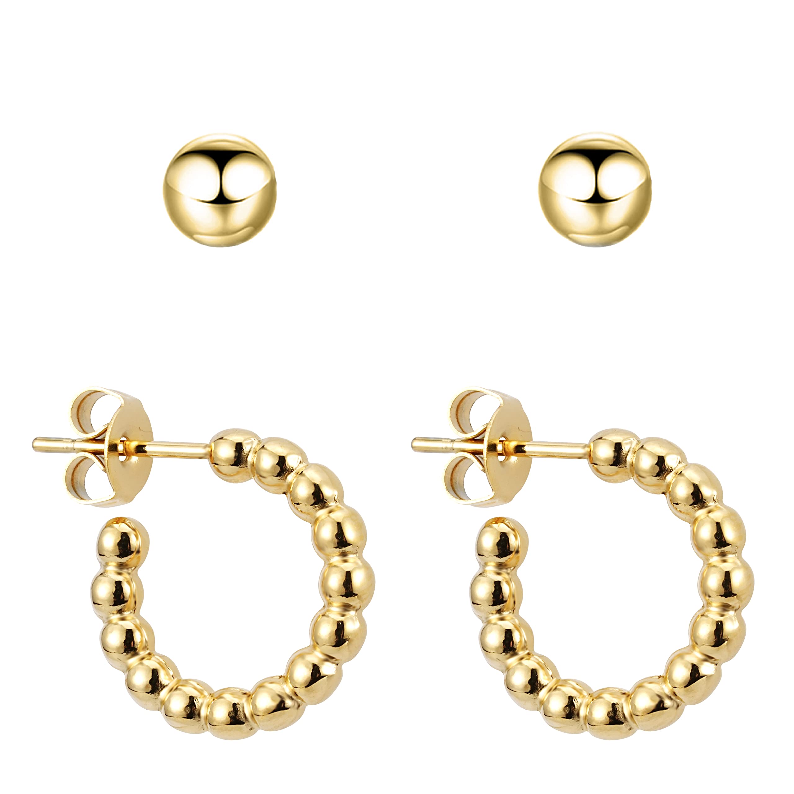 BONNYBIRD® Wasserfeste Edelstahl Creolen Damen in Silber, Gold & Roségold, 100% Wasserfest & Hautverträglich