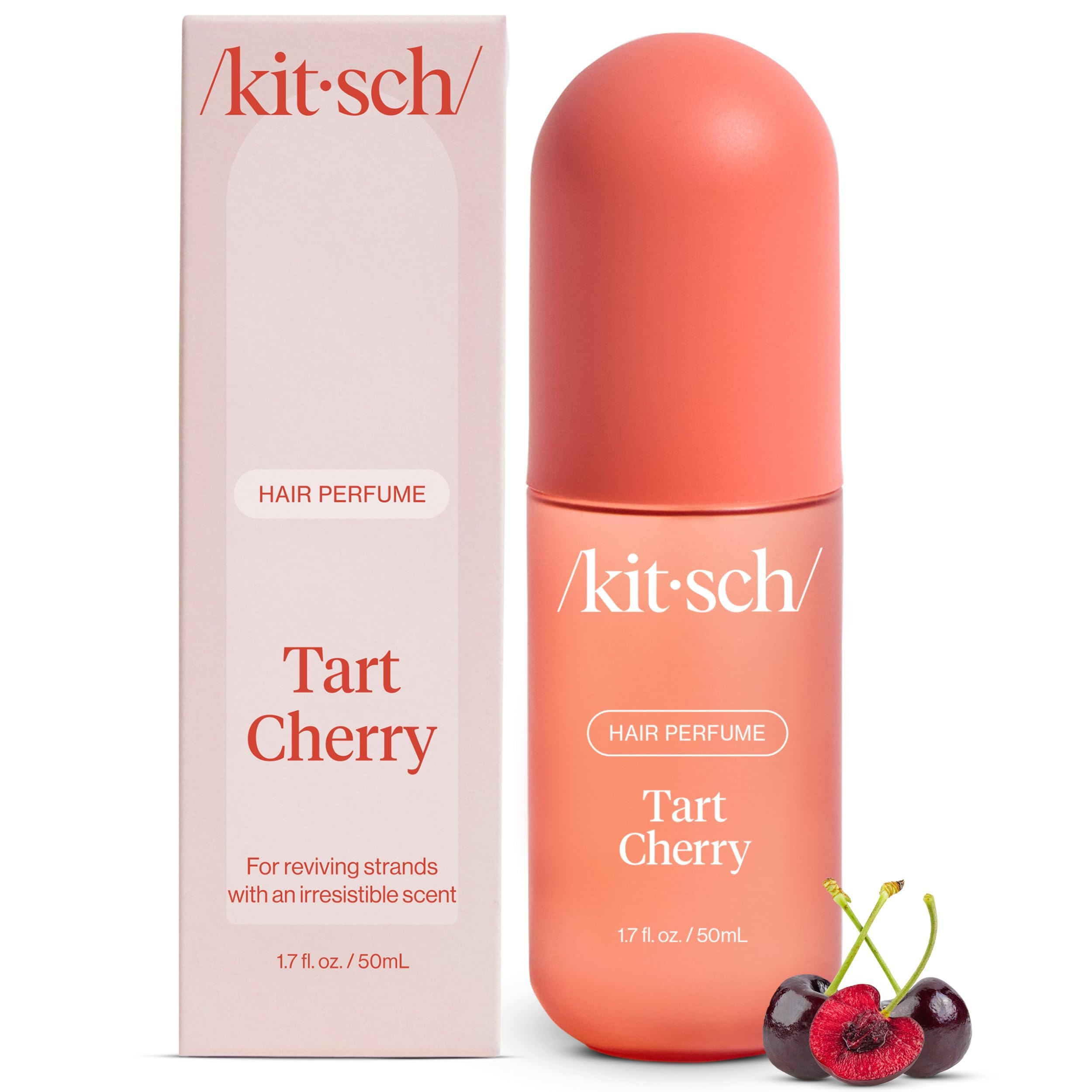 Kitsch Hair Perfume for Women - Tart Cherry | Clean, Deodorizing & Patented Odor-Eliminating Technology Hair Spray & Body Mist - Freshen Hair, Body & Pillows - Fruity Gourmand Scent & Vanilla - 50mL