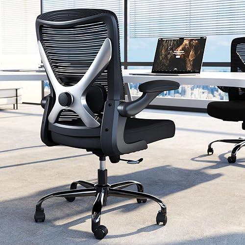 Miniatura 7 de Silla ergonómica de oficina  Sillas de escritorio de computadora en forma de X cómodas, silla de juegos de malla con respaldo alto con soporte