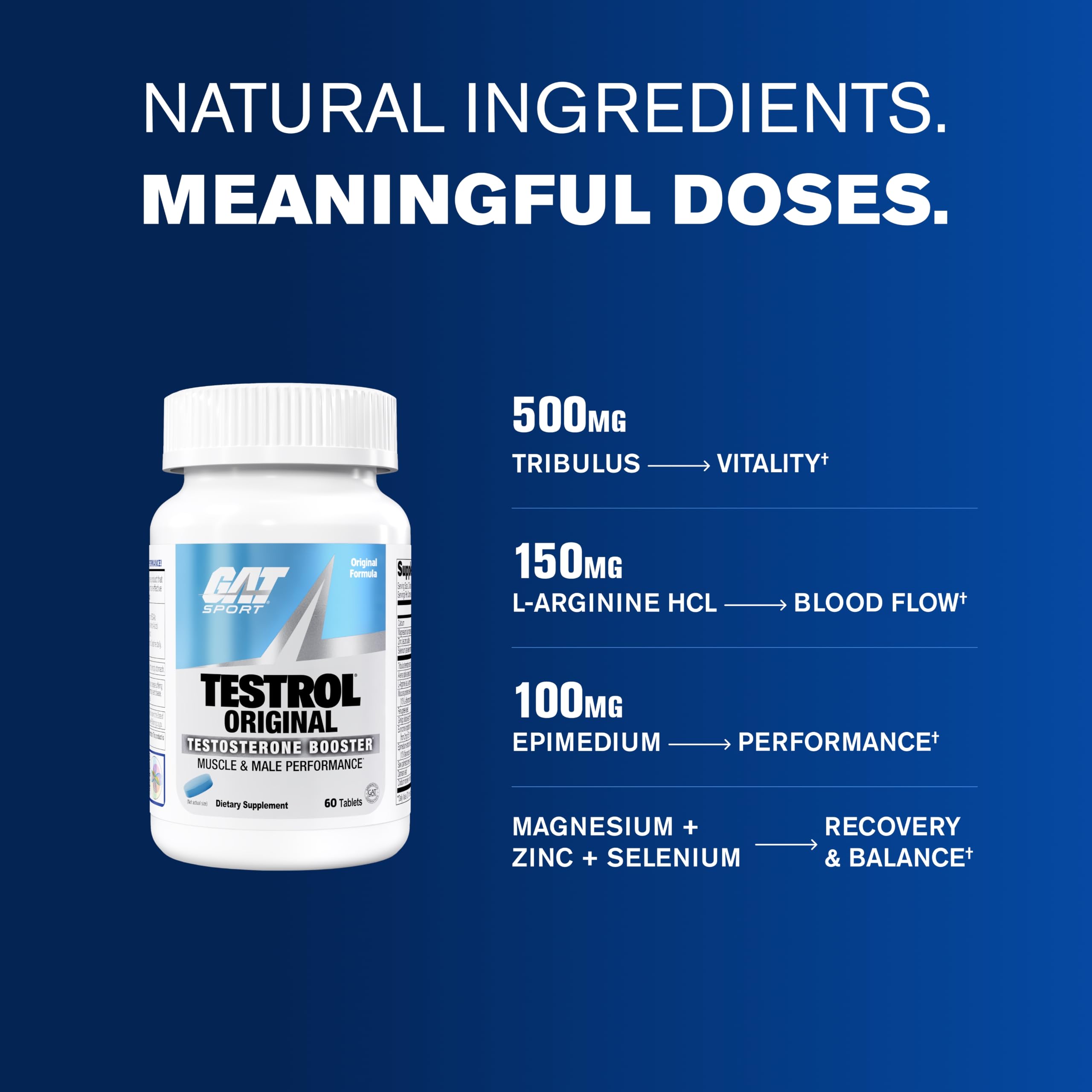 GAT SPORT TESTROL Original, 60 Tablets (30 Servings) — Amazon image 6
