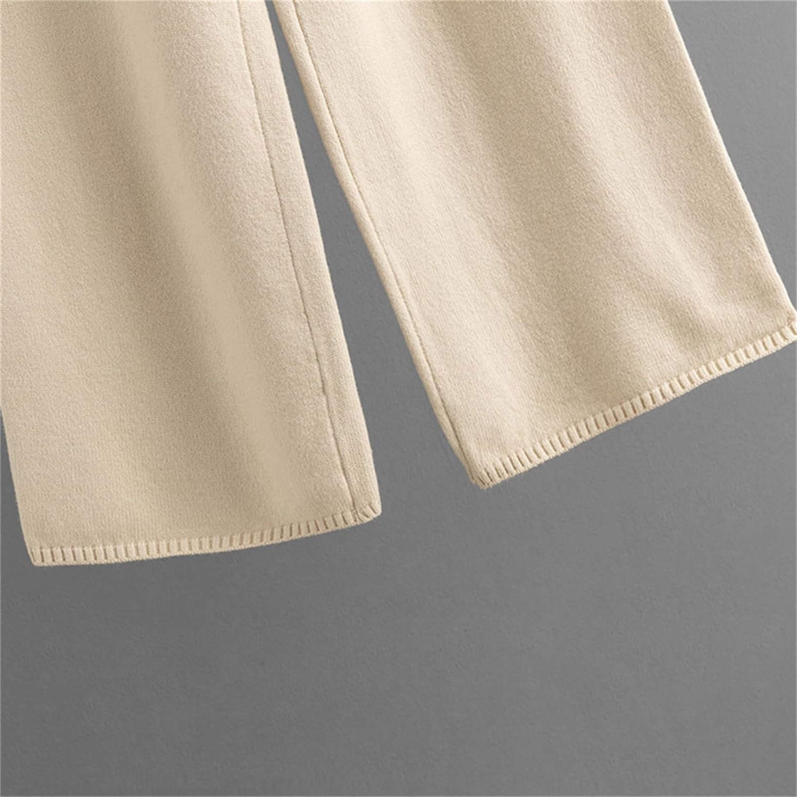 Ensemble Costume Tricoté pour Femme Ensemble Lounge 2 Pièces à Manches Longues Pull Pantalon Long à Jambes Larges Ensemble de Jogging Large Survêtement Ensemble Loungewear Tendance