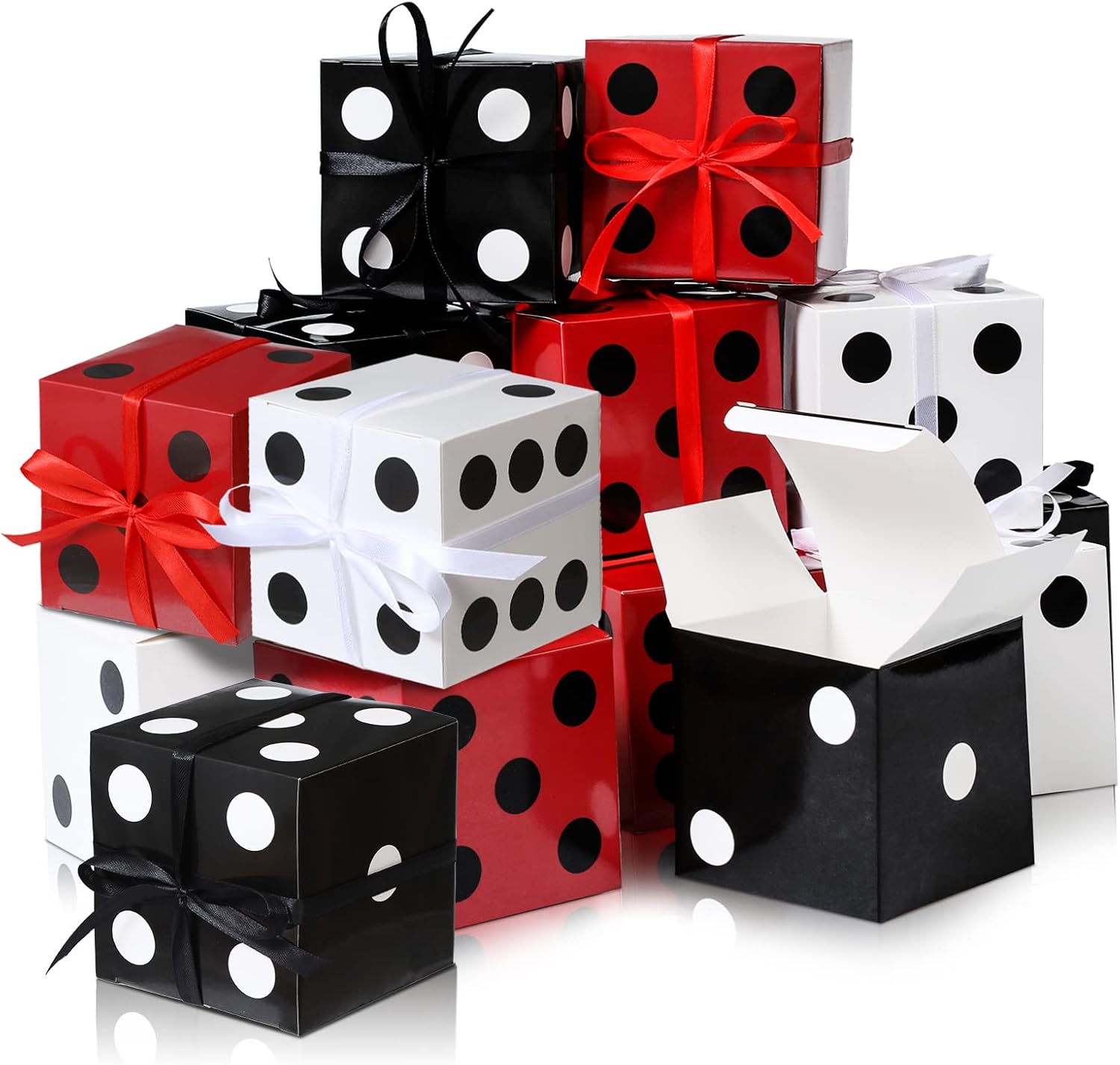 50 Pcs Dice Favor Boxes 4 x 4 x 4 Inch Casino Party